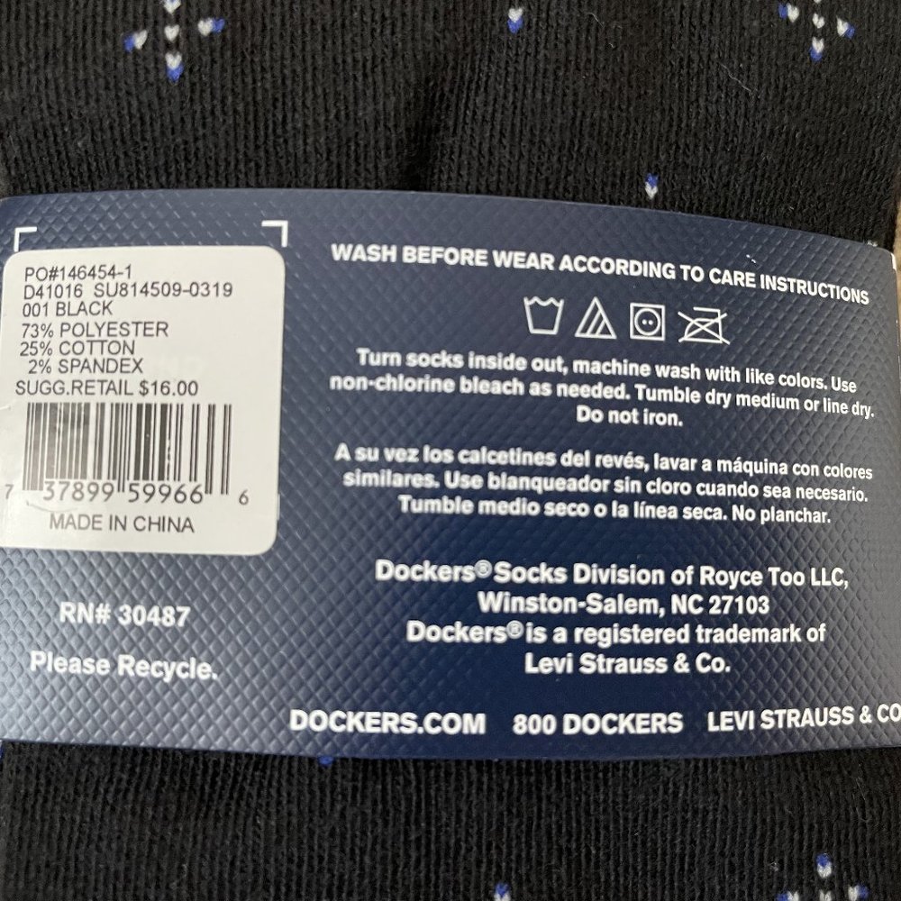 NWT Easton Marlowe Dress Socks Men's Socks Classic Patterned Black 10 - 13 - Picture 8 of 9